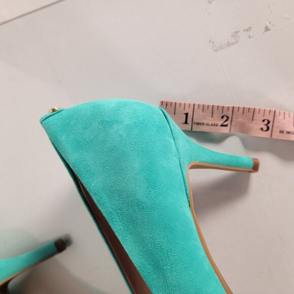 Cole Haan Go To Park Pump Turquoise Suede High Heel - Picture 7 of 11